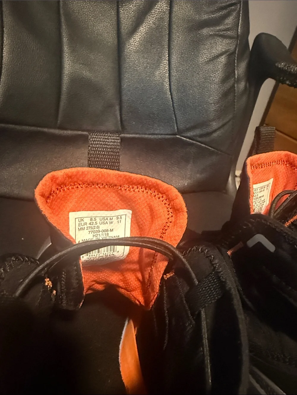 Palladium Black Men’s High-Top Boots with Orange Accents